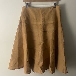 Appraisal Tan A-line Layered Skirt Side Zip Sz 10